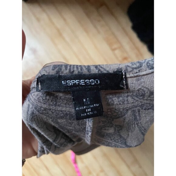 Vintage Espresso Boho Baroque Top M | Sheer Flutter Sleeve Blouse Romantic Boh0 - Picture 7 of 10